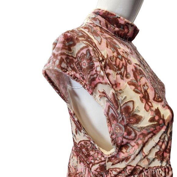 Free People Velvet Mini Dress In Petal Combo Size S NWT - Picture 9 of 16